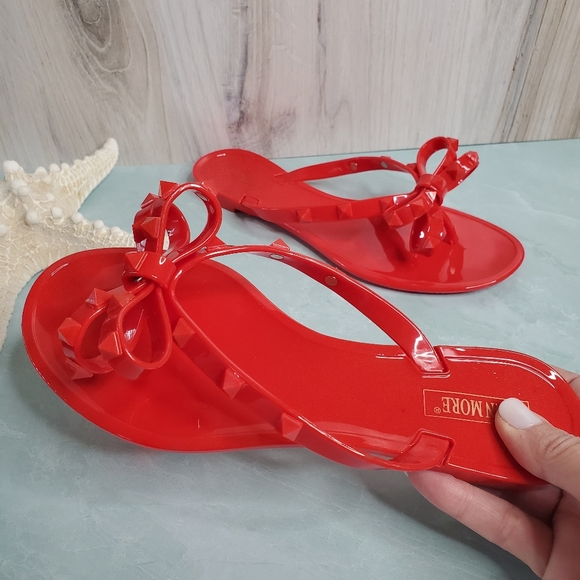 NEW! Red Bow Jelly Sandals - Picture 5 of 7